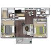 2-Bedroom, 2-Bathroom Floor Plan, 919 SQFT.